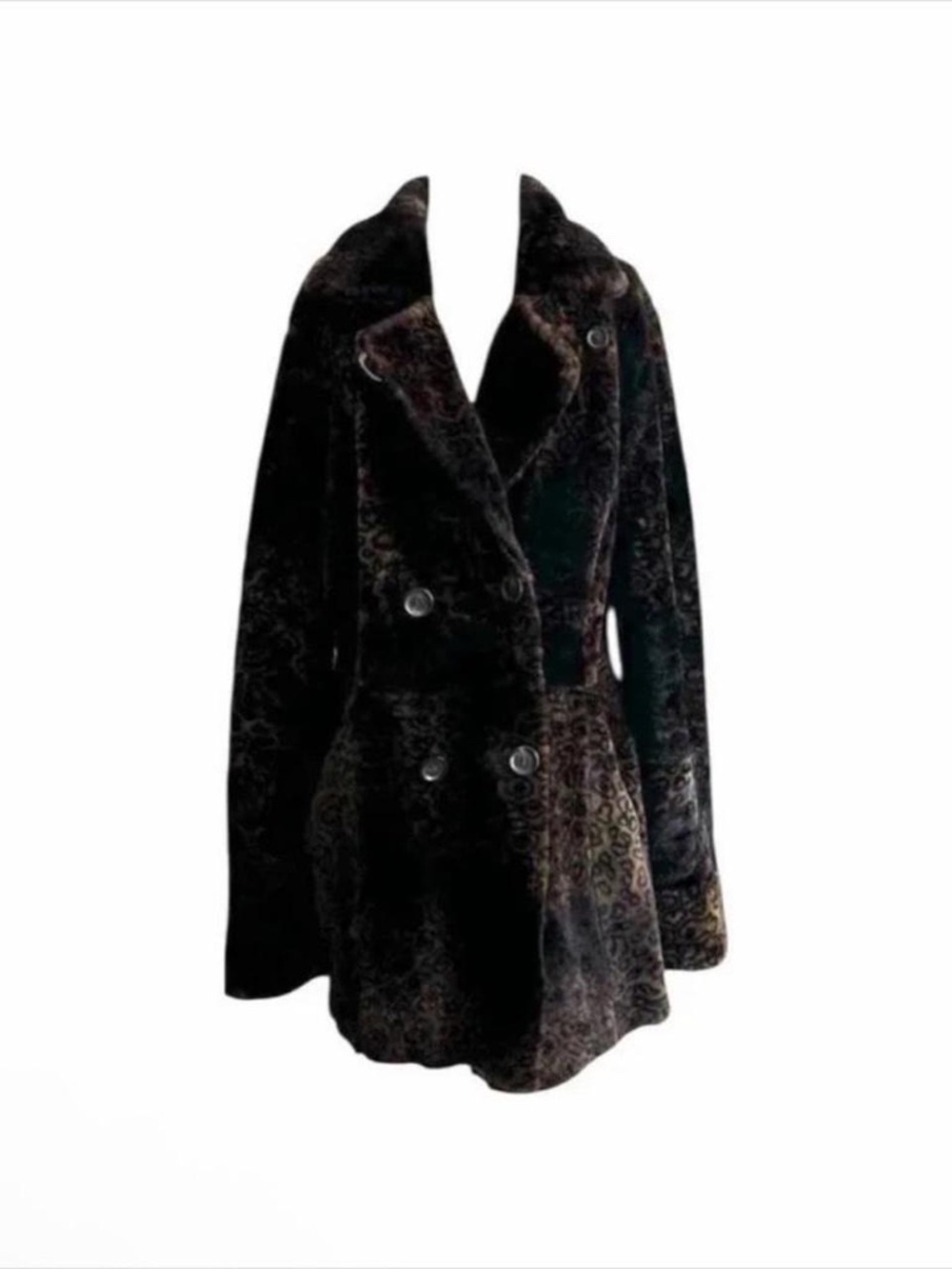 1990s Reversible Shearling Suede Leather Leopard Print Coat by Vakko